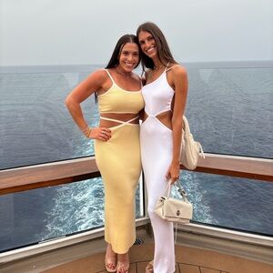 Yellow Ribbed Skirt Set